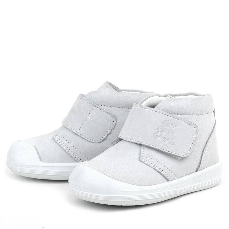 حذاء Yoohoo من الجلد الطبيعي باللون الأبيض مع شريط فيلكرو للفتيات الصغيرات من Rakerplus - 6