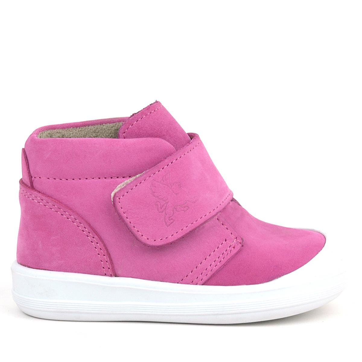حذاء Yoohoo من الجلد الطبيعي باللونين الوردي والأبيض مع شريط فيلكرو للفتيات الصغيرات من Rakerplus - 2