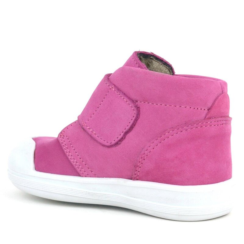 حذاء Yoohoo من الجلد الطبيعي باللونين الوردي والأبيض مع شريط فيلكرو للفتيات الصغيرات من Rakerplus - 4