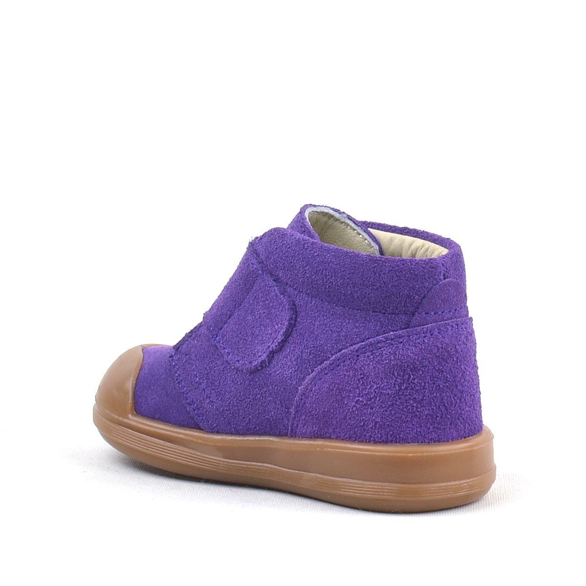 حذاء يوهو من الجلد الطبيعي أرجواني اللون بشريط فيلكرو للفتيات الصغيرات من راكر بلاس - 4