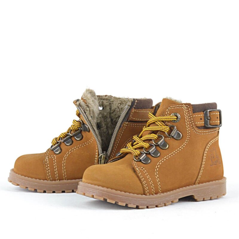 حذاء أطفال من جلد طبيعي من Rakerplus Griffon باللون الأصفر - 3