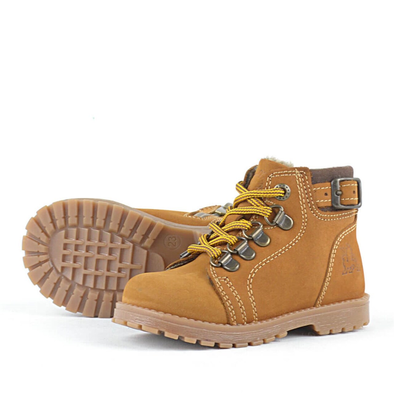 حذاء أطفال من جلد طبيعي من Rakerplus Griffon باللون الأصفر - 4