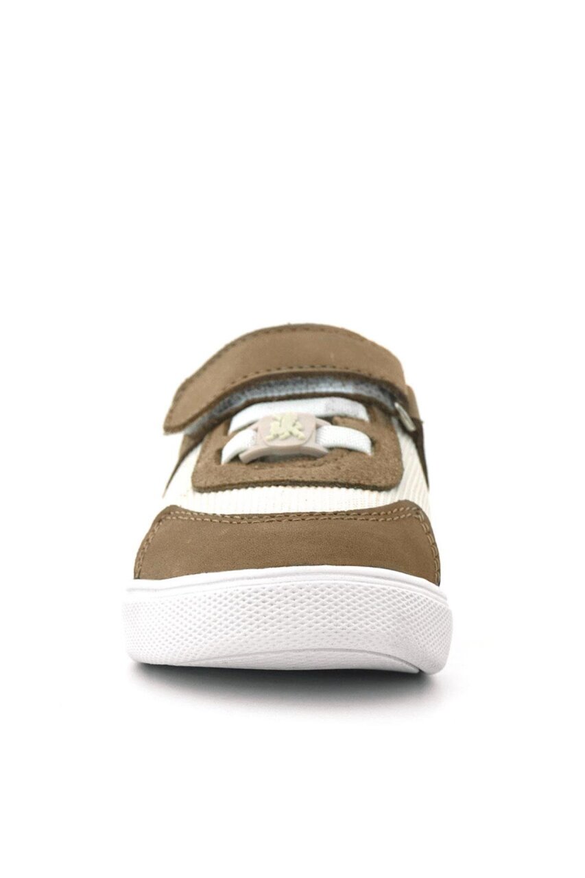 حذاء أطفال من الجلد الطبيعي من راكر بلاس، لون كريمي رملي، مزود بشريط فيلكرو - 4