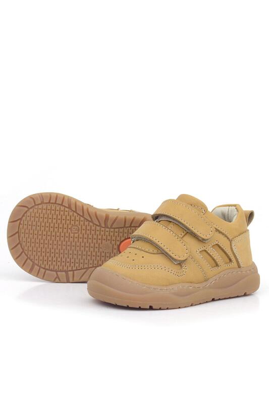 حذاء رياضي للأطفال من الجلد الطبيعي من راكر بلاس شاجي مع شريط فيلكرو باللون البني - 5