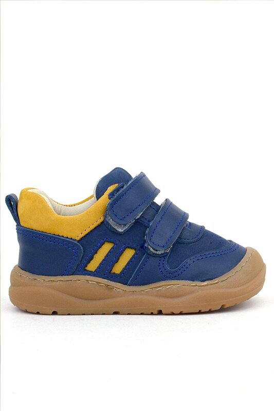 حذاء رياضي للأطفال من جلد طبيعي من راكر بلس شاجي، أزرق داكن وأصفر - 3