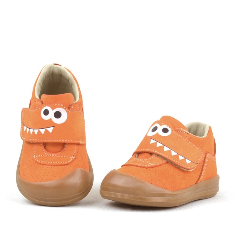 حذاء أطفال راكر بلاس دينو برتقالي اللون من الجلد الطبيعي ذو الرقبة العالية - 3