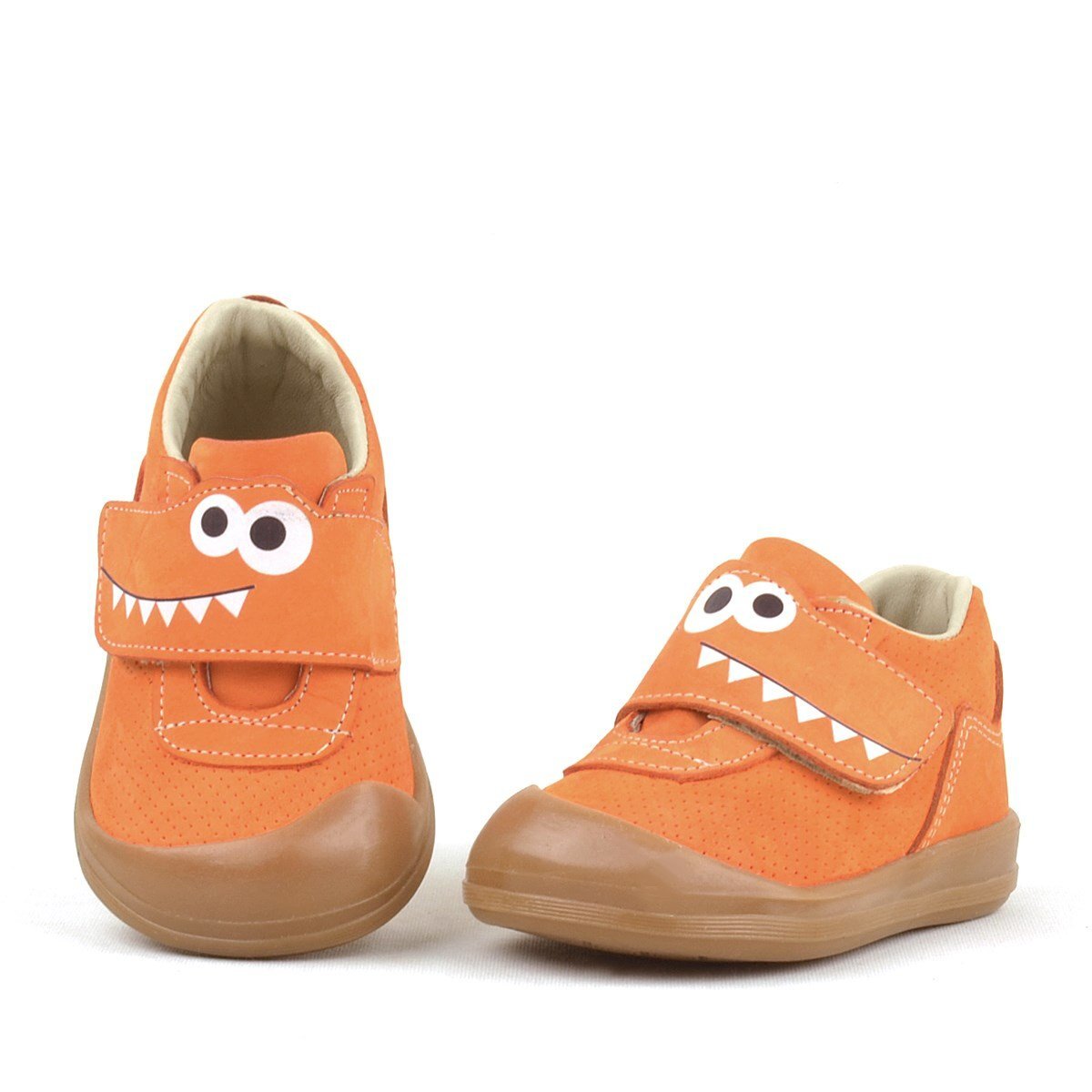 حذاء أطفال راكر بلاس دينو برتقالي اللون من الجلد الطبيعي ذو الرقبة العالية - 3