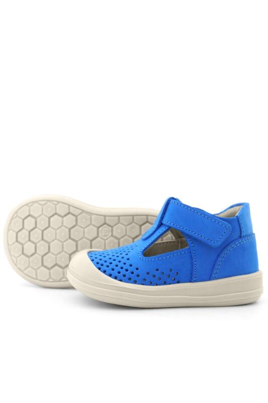 صندل أطفال تشريحي من الجلد الطبيعي من راكر بلس شون، ساكس، أزرق، فيلكرو - 7