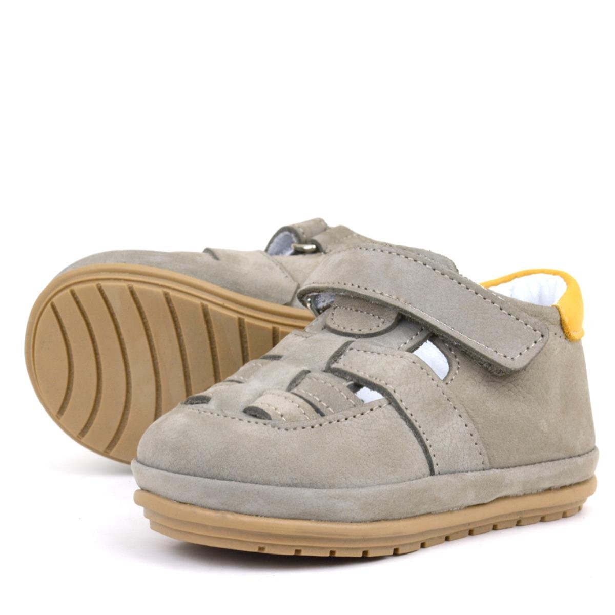 حذاء راكر بلس مابيت المصنوع من الجلد الطبيعي بلون رملي مع شريط فيلكرو تشريحي للأطفال - 5