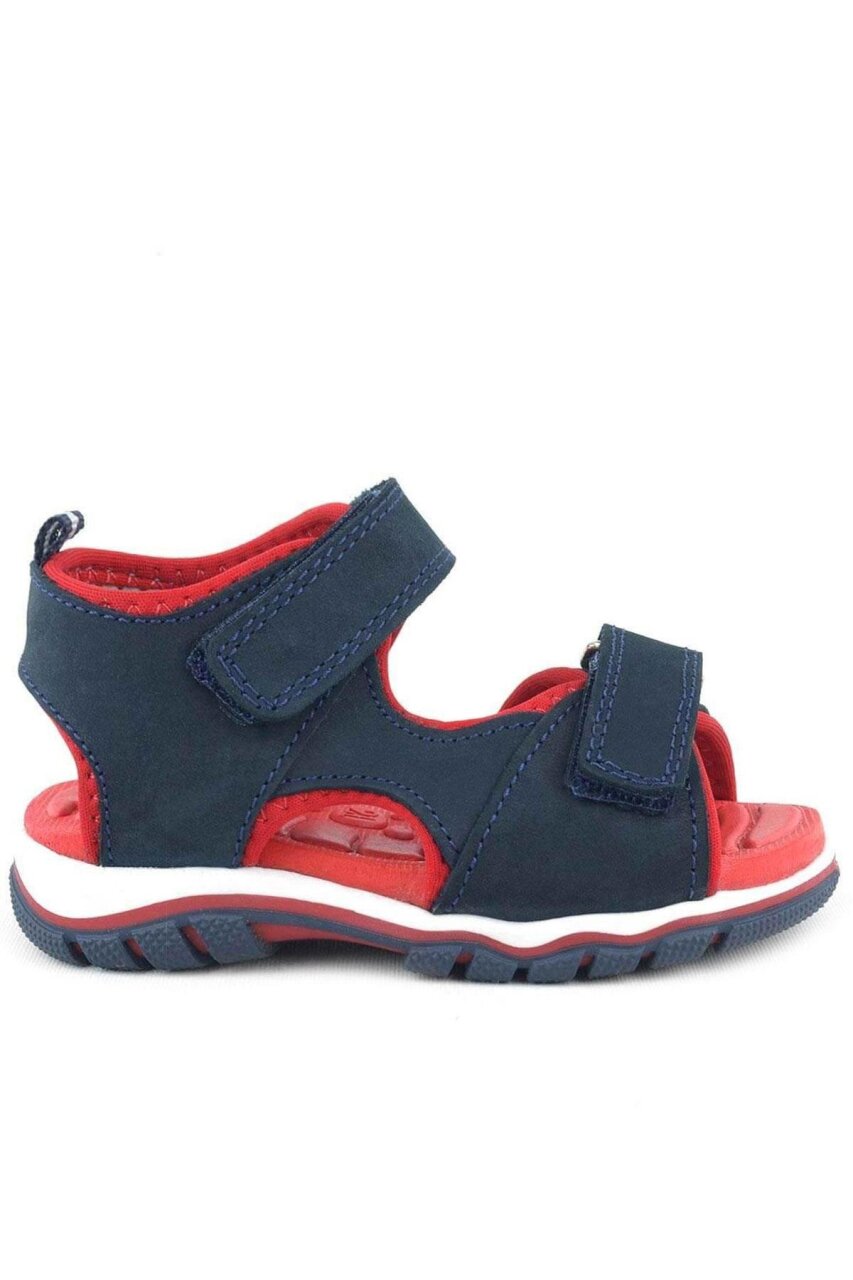 صندل أطفال من الجلد الطبيعي من راكر بلس، أزرق داكن، بشريط فيلكرو - 3