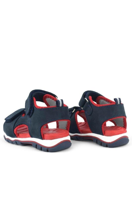صندل أطفال من الجلد الطبيعي من راكر بلس، أزرق داكن، بشريط فيلكرو - 6