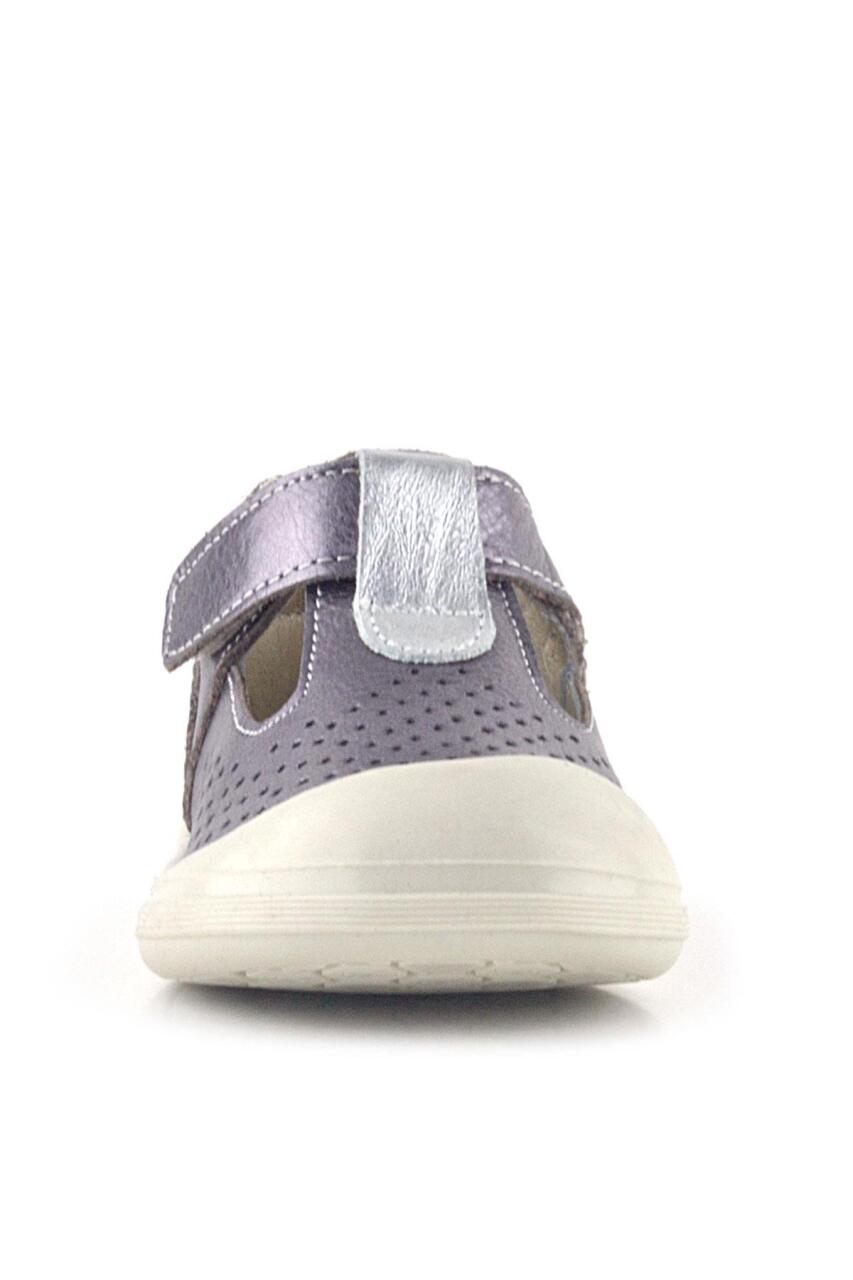 صندل شون من الجلد الطبيعي البلاتيني مع شريط فيلكرو تشريحي للبنات من راكر بلاس - 4