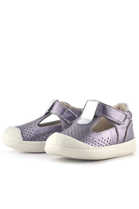 صندل شون من الجلد الطبيعي البلاتيني مع شريط فيلكرو تشريحي للبنات من راكر بلاس - 6