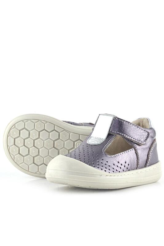 صندل شون من الجلد الطبيعي البلاتيني مع شريط فيلكرو تشريحي للبنات من راكر بلاس - 7