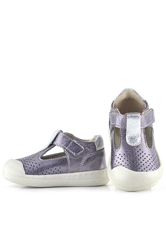 صندل شون من الجلد الطبيعي البلاتيني مع شريط فيلكرو تشريحي للبنات من راكر بلاس - 9