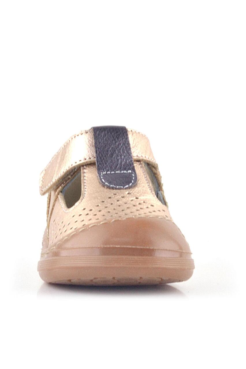 صندل شون من الجلد الطبيعي بشريط فيلكرو نحاسي للأطفال من راكر بلاس - 2