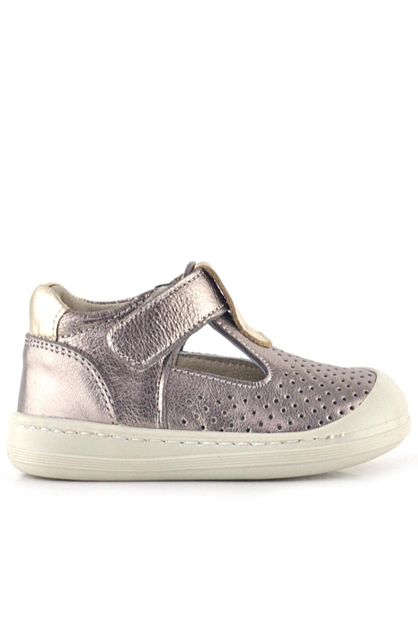 صندل شون من الجلد الطبيعي الذهبي مع شريط فيلكرو تشريحي للبنات من راكر بلاس - 3