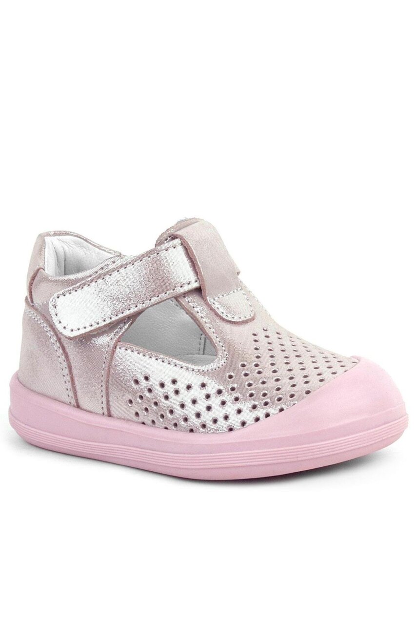 حذاء شون من راكر بلاس، مصنوع من الجلد الطبيعي، وردي اللون، بشريط فيلكرو لامع، بتصميم تشريحي للأطفال - 1