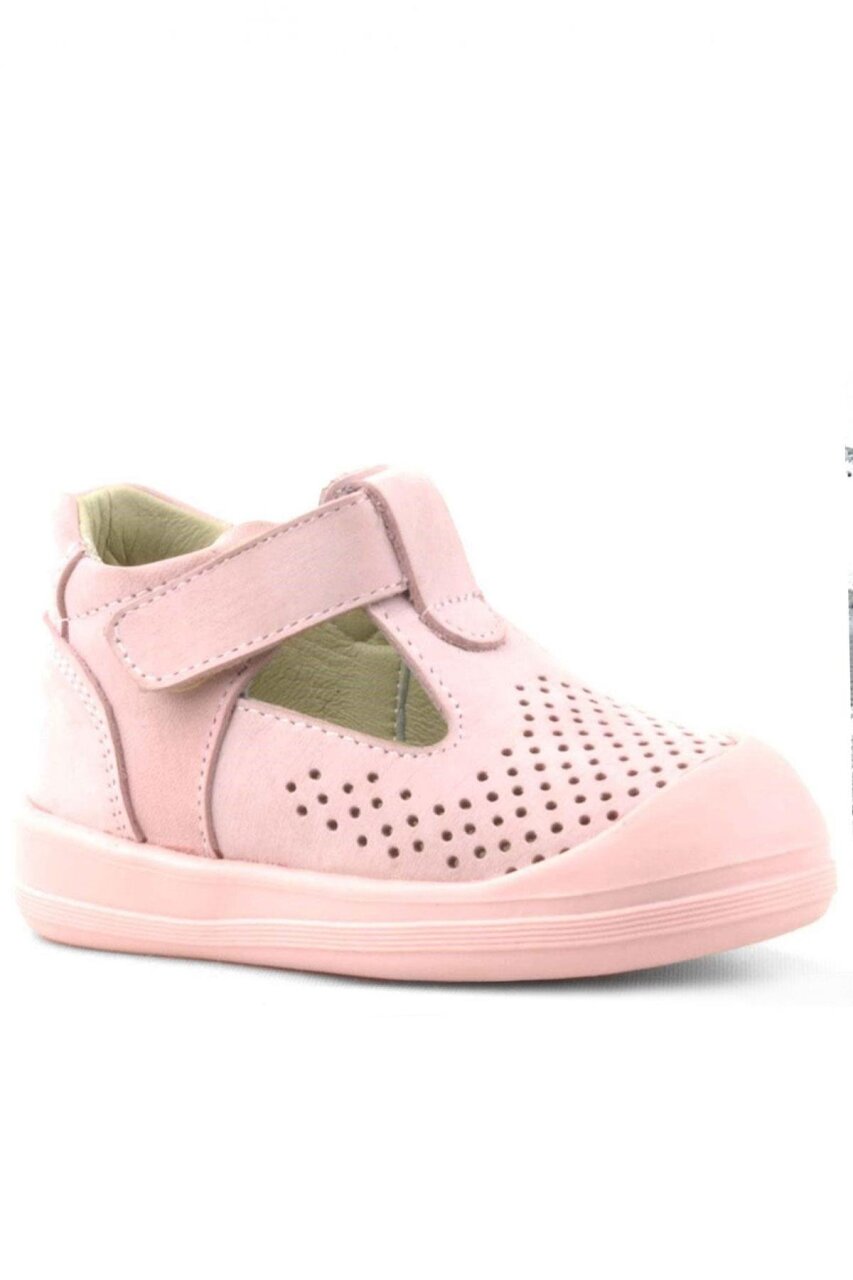 صندل شون من الجلد الطبيعي الوردي مع شريط فيلكرو تشريحي للأطفال من راكر بلاس - 2