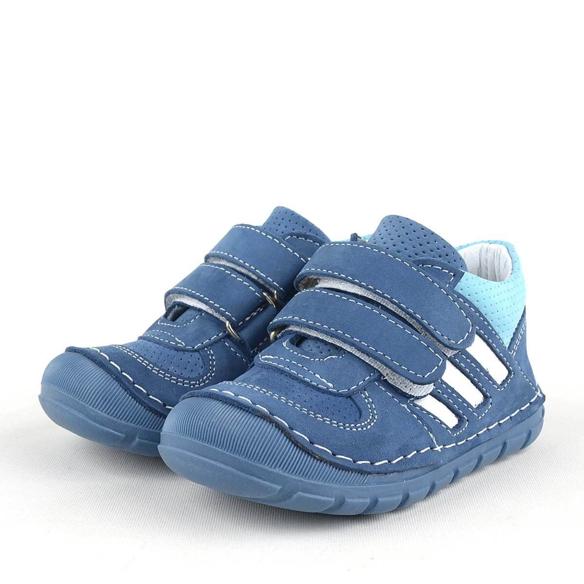 حذاء Rakerplus Grizzy من الجلد الطبيعي باللون الأزرق الداكن للأولاد الصغار من First Step - 3