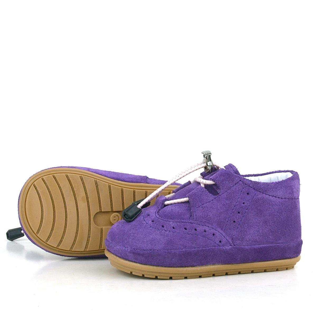 حذاء راكر بلاس التشريحي للخطوة الأولى للأطفال من الجلد الطبيعي باللون الأرجواني - 6