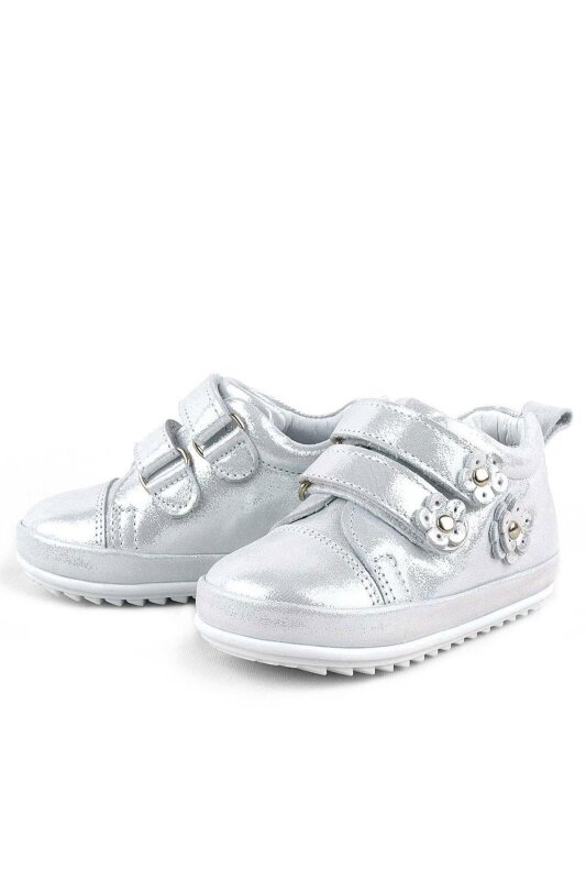 حذاء Rakerplus Limpo من الجلد الطبيعي باللون الفضي بتصميم تشريحي للخطوة الأولى للفتيات الصغيرات - 6