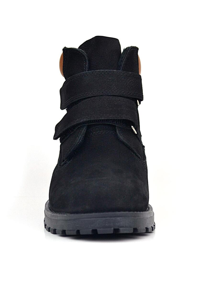 حذاء أولاد من جلد نوبوك طبيعي أسود من راكر بلاس نيسون مع شريط فيلكرو - 3