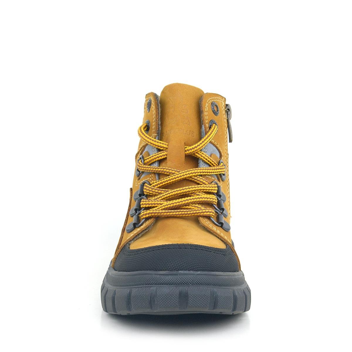 حذاء Rakerplus من الجلد الطبيعي الأصفر بسحاب للأولاد - 4