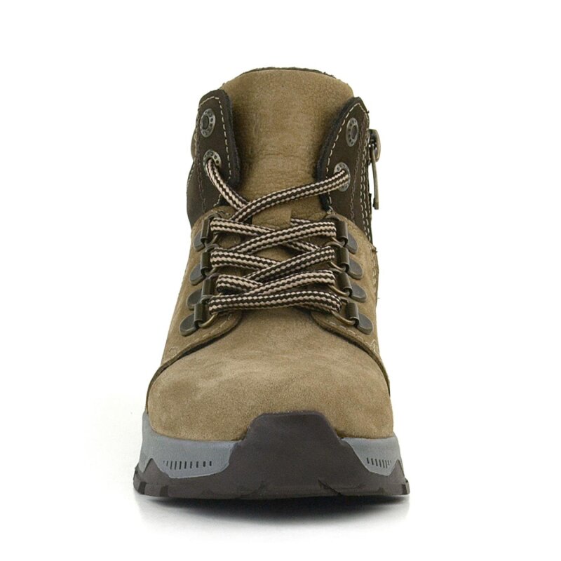 حذاء مشي للأطفال من راكر بلس مصنوع من الجلد الطبيعي بلون رملي مزود بسحاب - 4