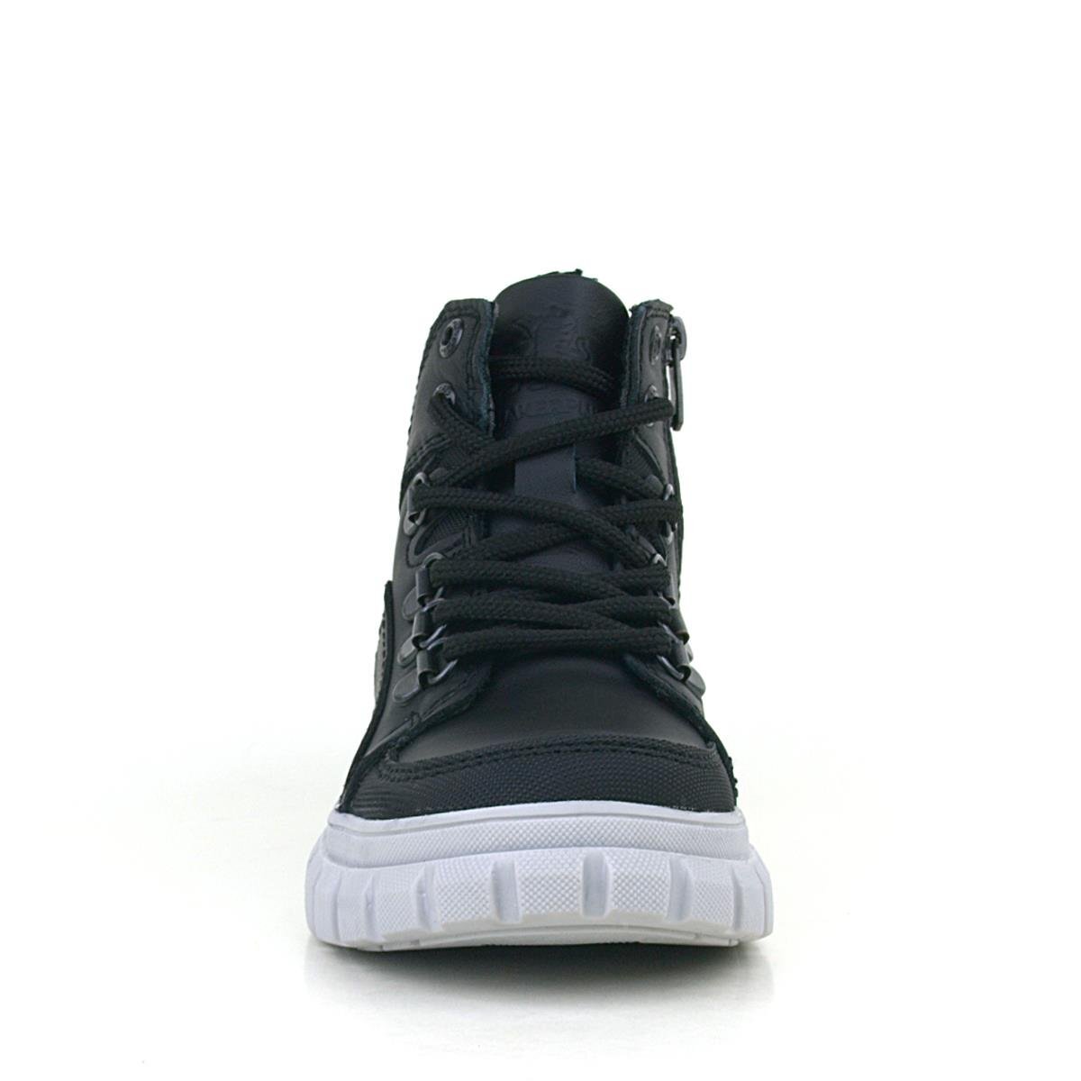 حذاء راكر بلس للأولاد مصنوع من الجلد الطبيعي بسحاب أسود - 5