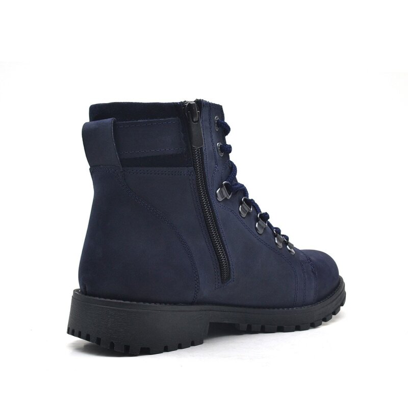 حذاء جريفون من الجلد الطبيعي من راكر بلاس، أزرق داكن، بسحاب - 3