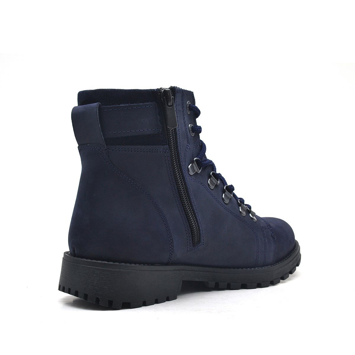 حذاء جريفون من الجلد الطبيعي من راكر بلاس، أزرق داكن، بسحاب - 3