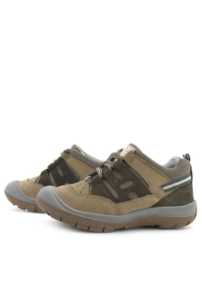 حذاء أطفال خارجي من الجلد الطبيعي برباط من راكر بلاس بلون بني منك - 6