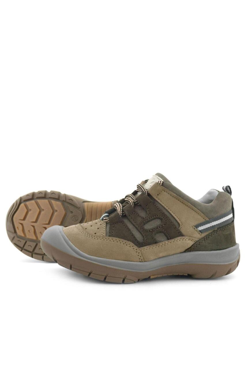 حذاء أطفال خارجي من الجلد الطبيعي برباط من راكر بلاس بلون بني منك - 7