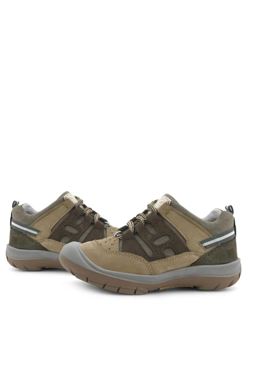 حذاء أطفال خارجي من الجلد الطبيعي برباط من راكر بلاس بلون بني منك - 8