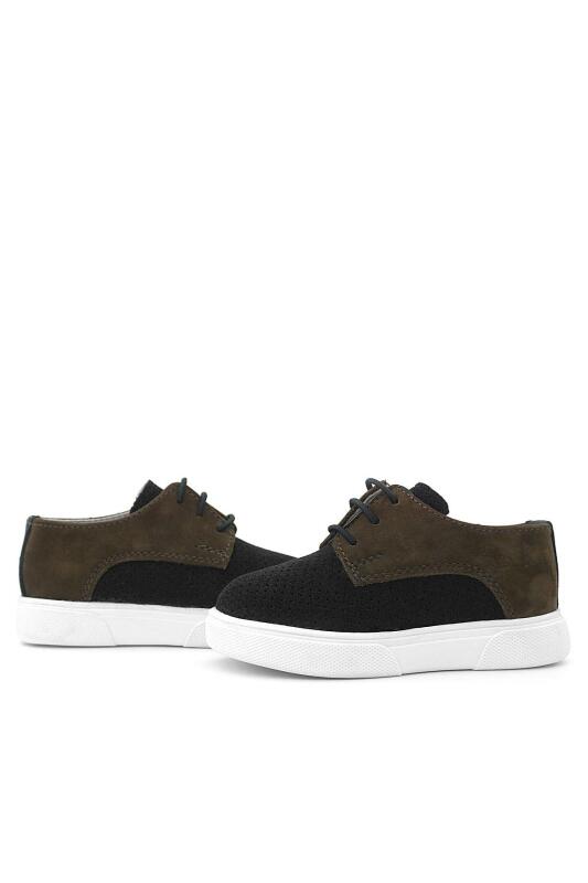 حذاء كاجوال مطاطي أسود بني من الجلد الطبيعي للأولاد من راكر بلاس - 7