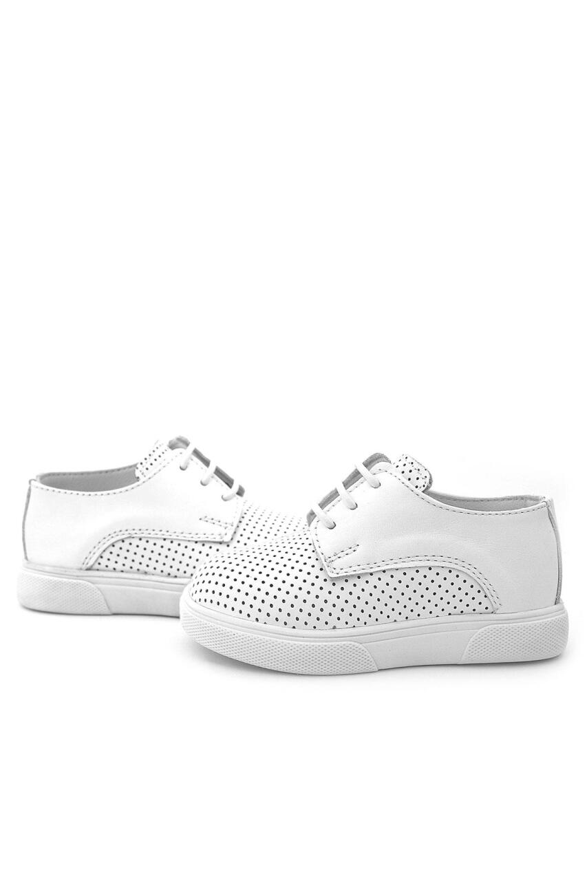 حذاء كاجوال مطاطي أبيض من الجلد الطبيعي للأولاد من راكر بلاس - 6