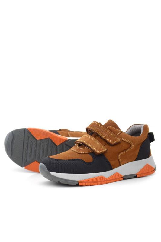 حذاء رياضي مدرسي للأطفال من الجلد الطبيعي من راكر بلاس بلون بني - 4