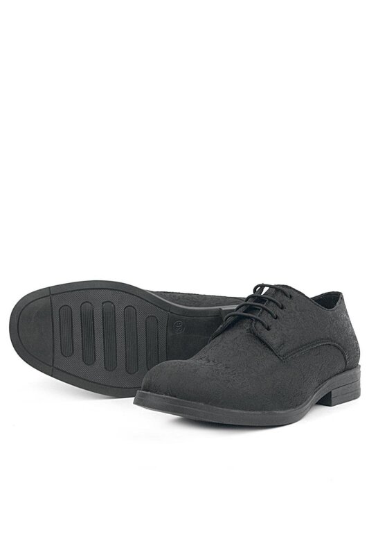 حذاء كلاسيكي للأطفال من راكر بلاس أسود برباط - 5