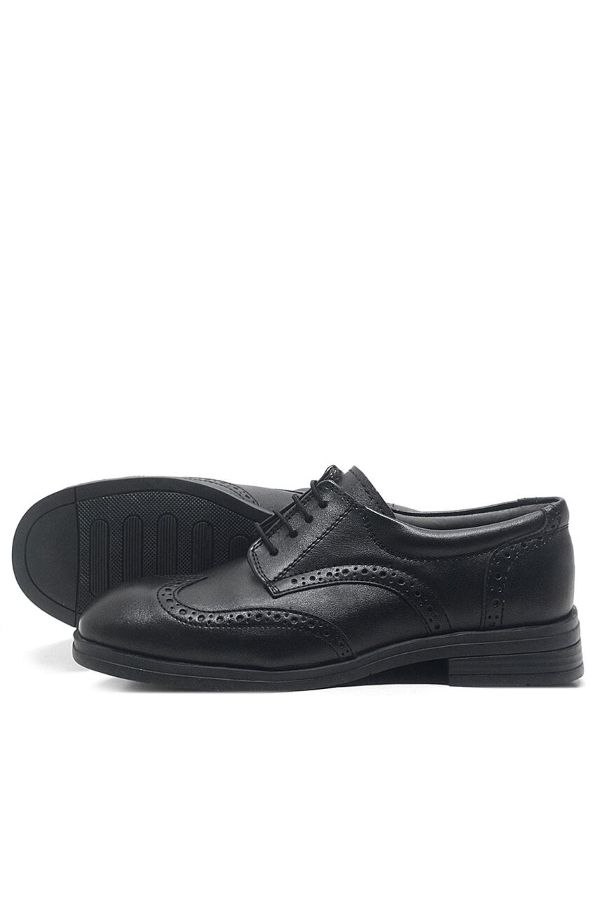 حذاء مدرسي كلاسيكي أسود برباط للأولاد من راكر بلاس - 4