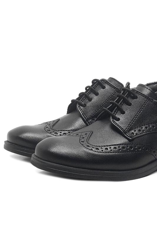 حذاء مدرسي كلاسيكي أسود برباط للأولاد من راكر بلاس - 7