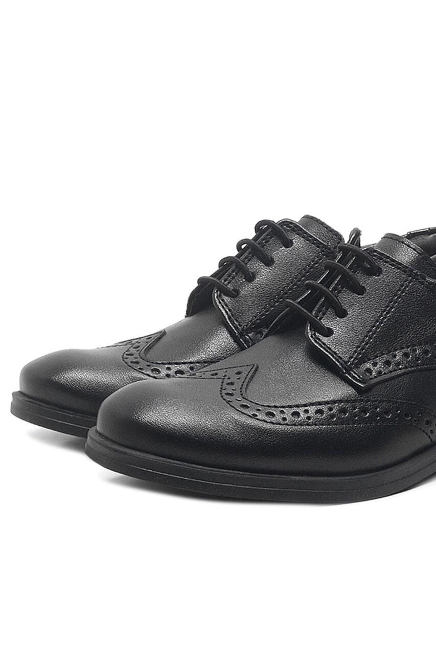 حذاء مدرسي كلاسيكي أسود برباط للأولاد من راكر بلاس - 7
