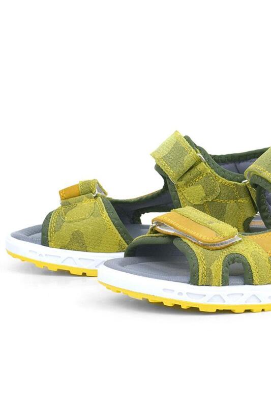 حذاء صندل للأطفال من الجلد الطبيعي باللون الأصفر من راكر بلاس مع شريط فيلكرو - 6