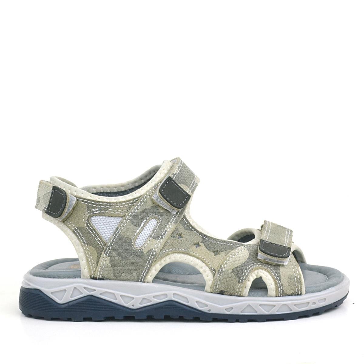 صندل راكر بلاس للأطفال مصنوع من الجلد الطبيعي باللون البيج مع نعل مريح وشريط فيلكرو - 2