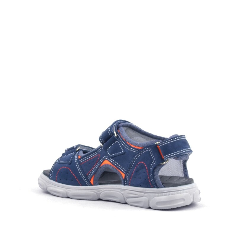 صندل أطفال من الجلد الطبيعي من راكر بلس، أزرق داكن، مزود بشريط فيلكرو - 3