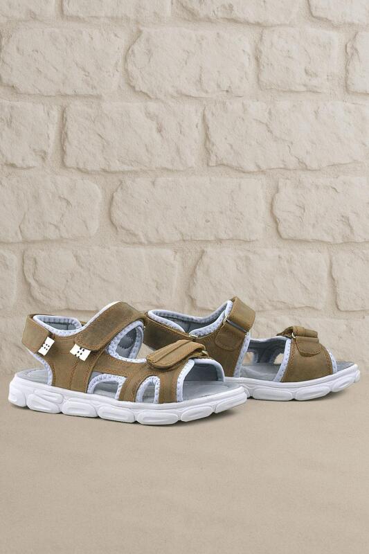 صندل راكر بلاس ويسبس من الجلد الطبيعي للأطفال بنقشة مموهة رملية - Rakerplus