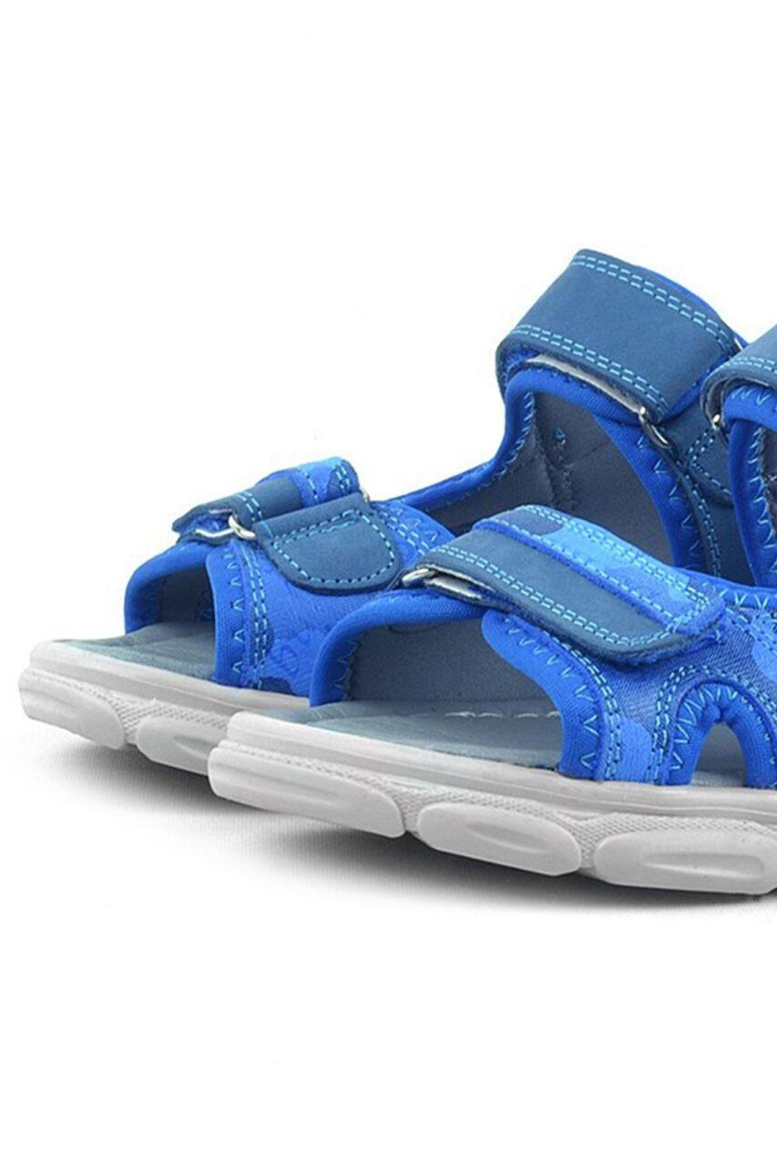 صندل راكر بلاس ويسبس للأطفال من الجلد الطبيعي باللون الأزرق المموه - 7