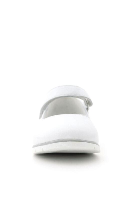 حذاء باليرينا أبيض من الجلد الطبيعي بتصميم خاص للفتيات من راكر بلاس تي بونز - 2