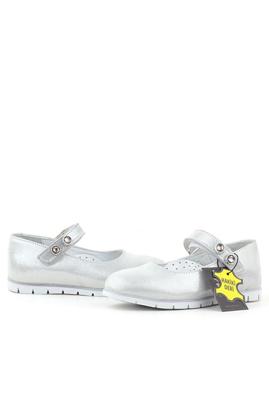 حذاء باليرينا للبنات من الجلد الطبيعي من راكر بلاس مع فيلكرو وحجر فضي - 6