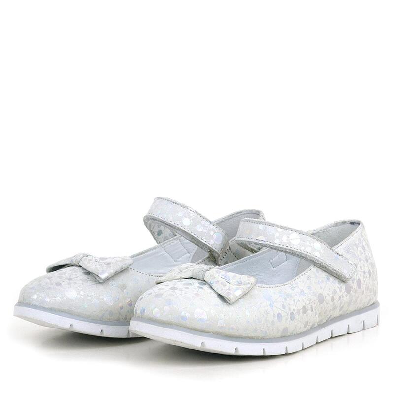 حذاء باليرينا للبنات من الجلد الطبيعي بنقشة فيلكرو من راكر بلاس - 4